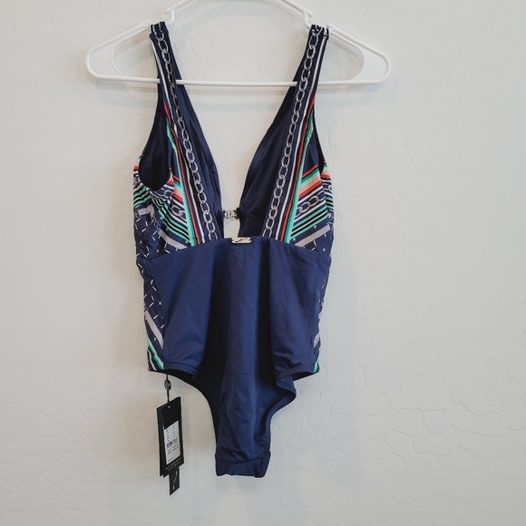 NWT Jets Riviera Plunge Swimsuit INK/WHITE Size 4 - Picture 13 of 16